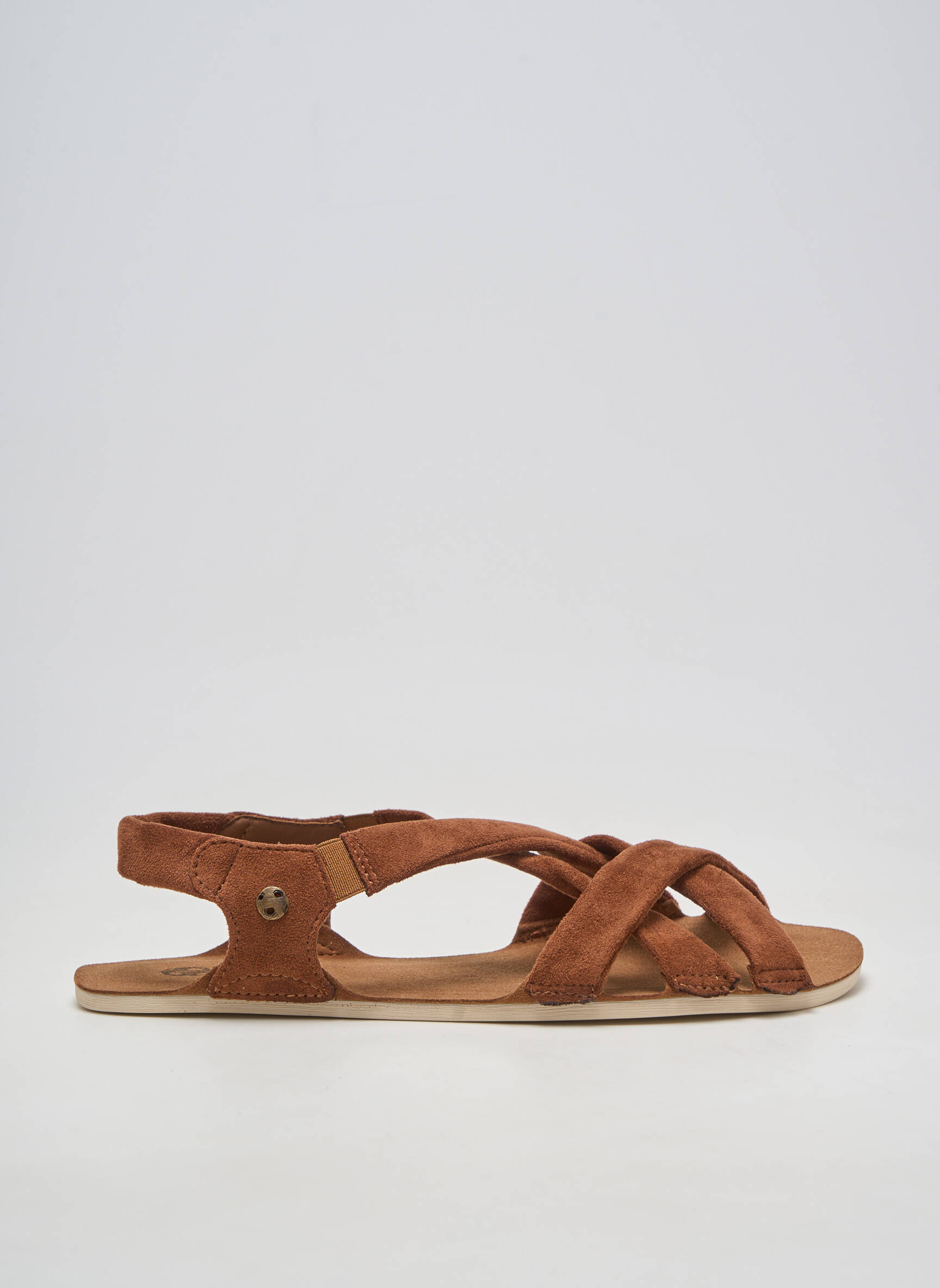 Sandale/pantofi decupați material neted toc plat până la 3 cm maro ZAPATO FEROZ femeie