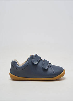 Adidași material neted vârf rotund albastru CLARKS băiat