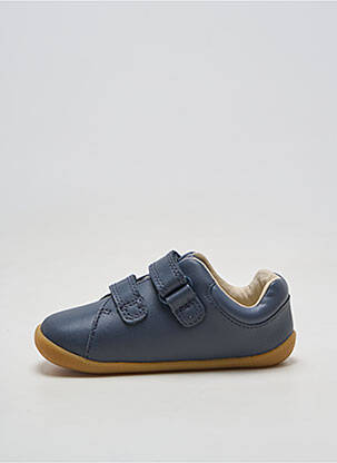 Adidași material neted vârf rotund albastru CLARKS băiat