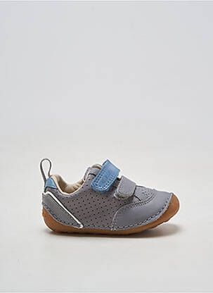 Adidași material neted vârf rotund gri CLARKS băiat