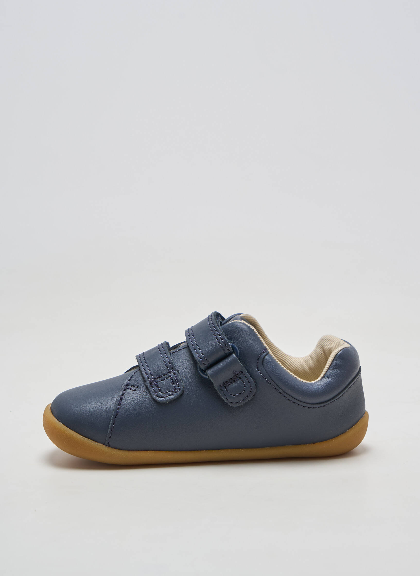 Adidași material neted vârf rotund albastru CLARKS băiat