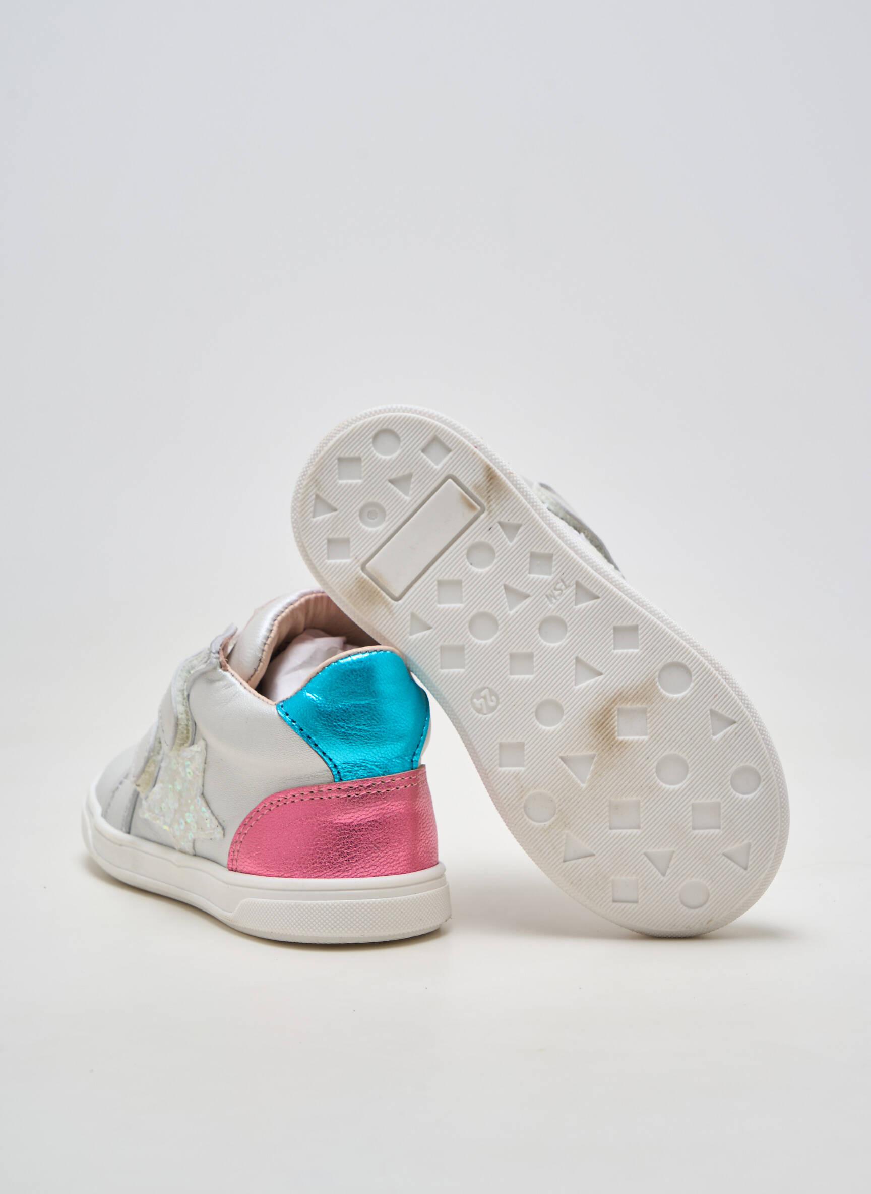 Adidași material neted vârf rotund alb ACEBOS fată