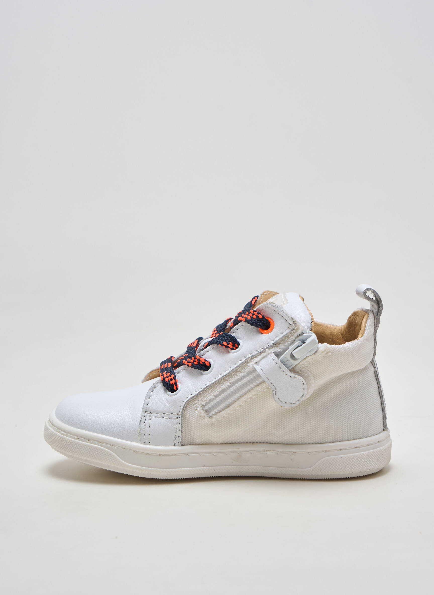 Adidași material neted vârf rotund alb ACEBOS băiat