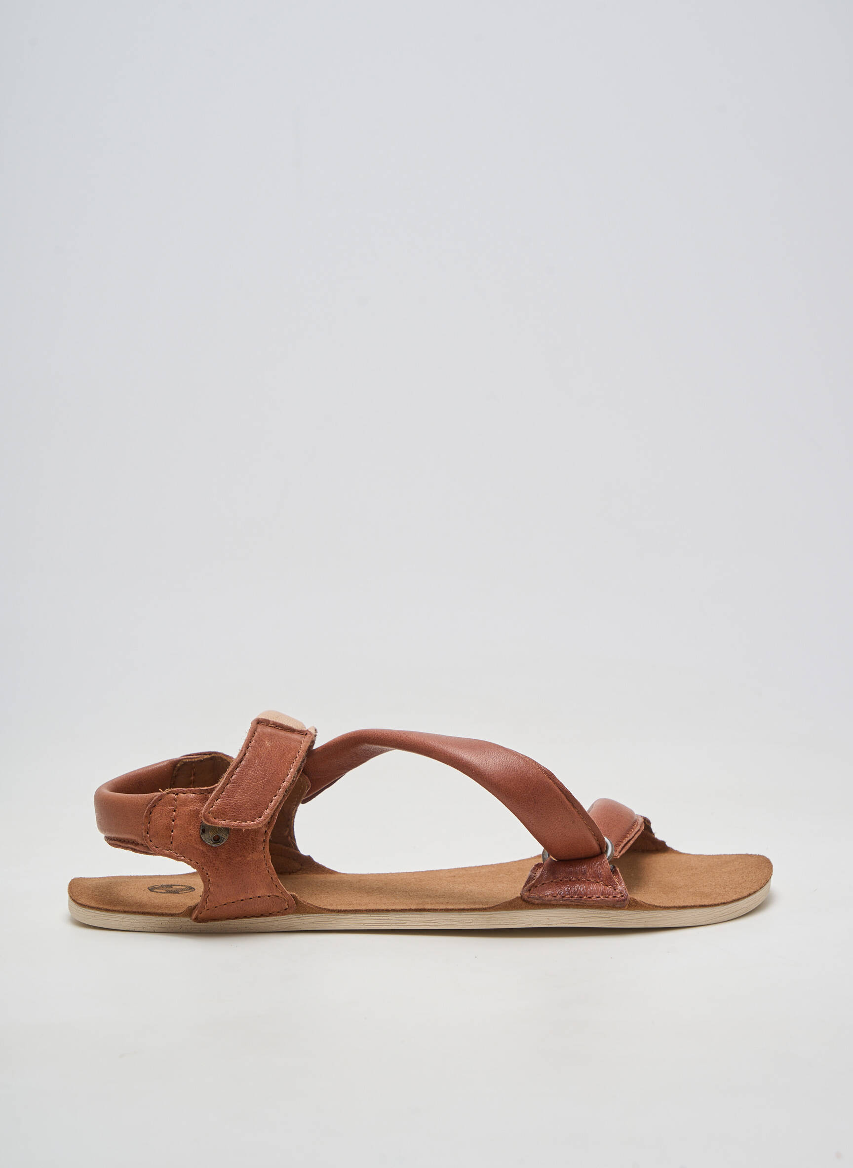 Sandale/pantofi decupați material neted toc plat până la 3 cm maro ZAPATO FEROZ femeie