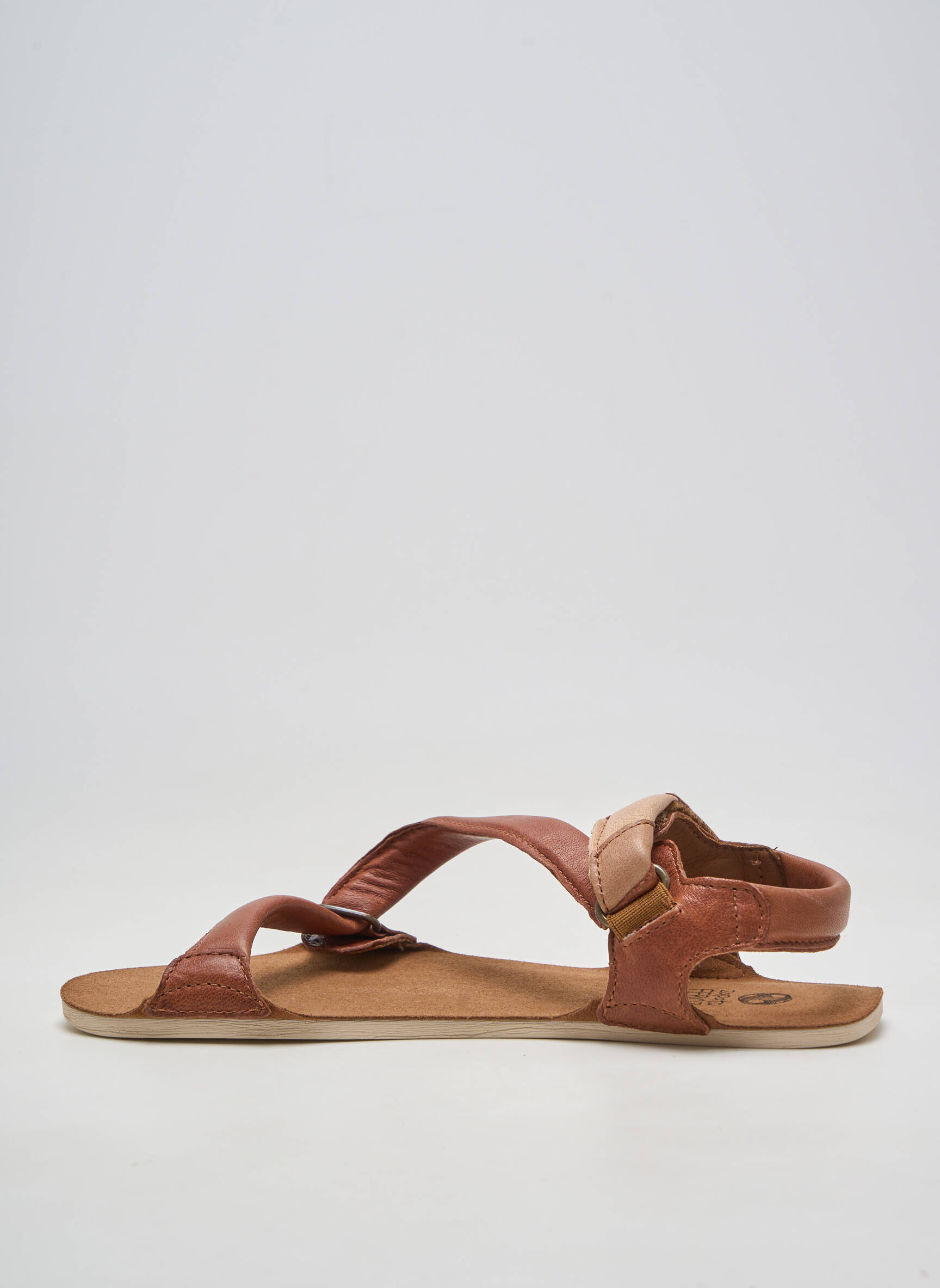 Sandale/pantofi decupați material neted toc plat până la 3 cm maro ZAPATO FEROZ femeie