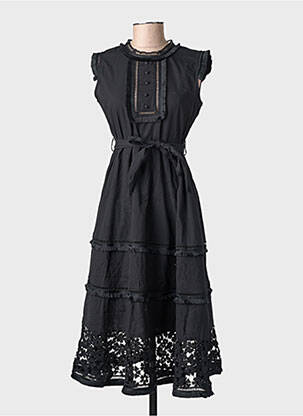 Rochie midi mâneci scurte mâneci scurte negru SOVOGUE femeie