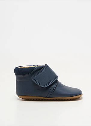 Papuci/pantofi de casă material neted vârf rotund albastru POM POM copil