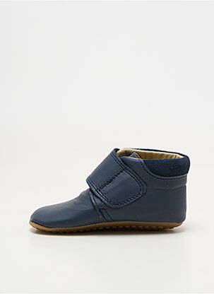 Papuci/pantofi de casă material neted vârf rotund albastru POM POM copil