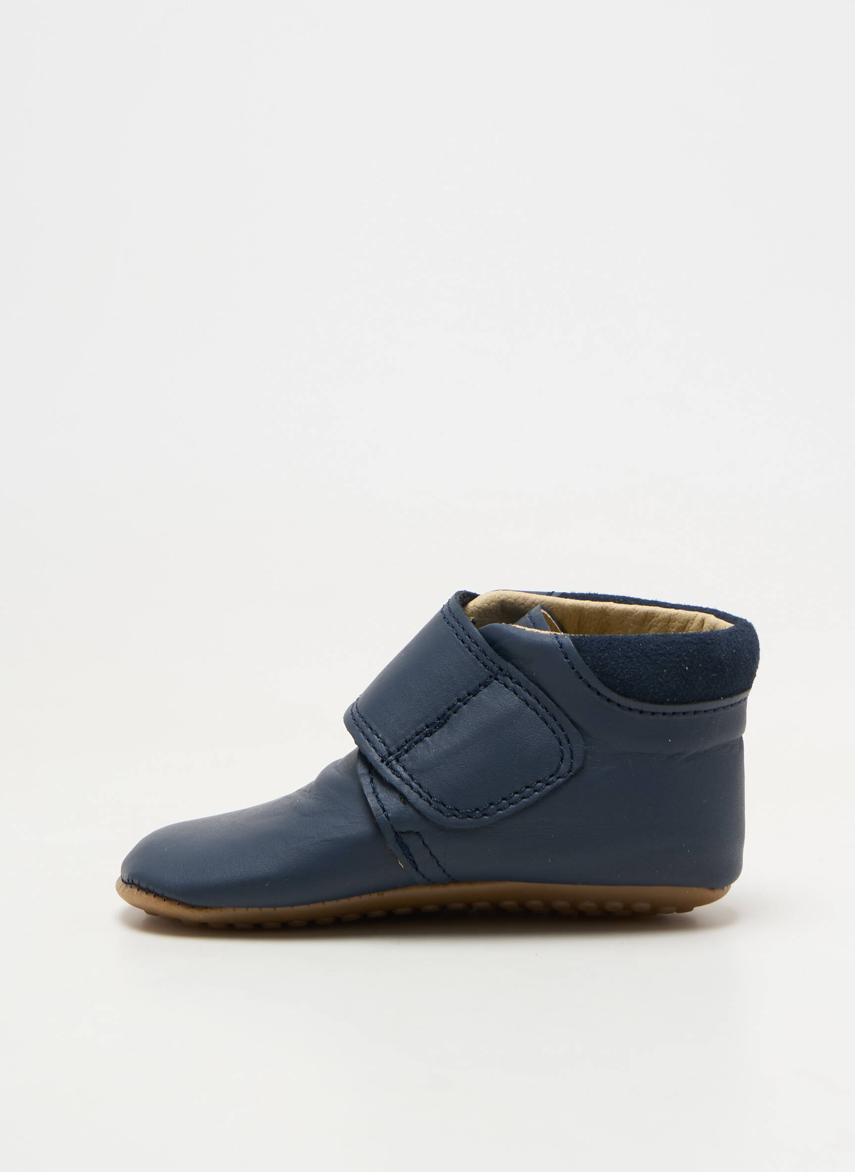 Papuci/pantofi de casă material neted vârf rotund albastru POM POM copil