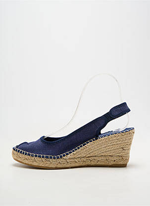 Espadrile vârf deschis toc de 7 la 9 cm albastru LA MAISON DE L'ESPADRILLE femeie
