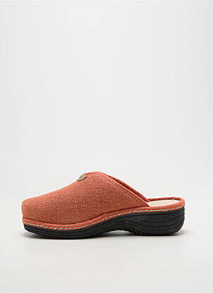 Papuci/pantofi de casă vârf rotund toc de 4 la 6 cm portocalie LA MAISON DE L'ESPADRILLE femeie