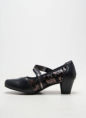 Pantofi cu toc material neted toc de 4 la 6 cm negru INFINI femeie