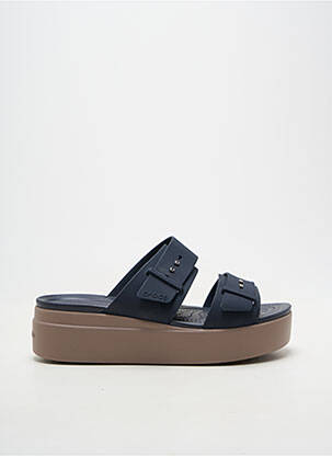 Mulete/saboți țesătură satinată toc de 4 la 6 cm negru CROCS femeie