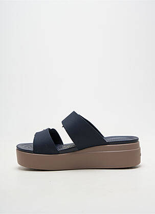 Mulete/saboți țesătură satinată toc de 4 la 6 cm negru CROCS femeie