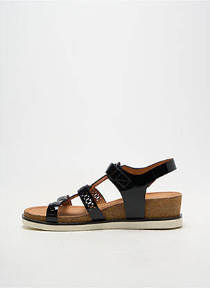 Sandale/pantofi decupați material neted toc de 4 la 6 cm negru FUGITIVE femeie