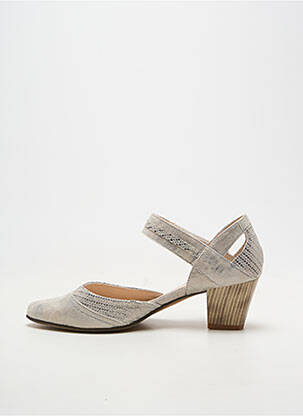 Pantofi cu toc material neted toc de 4 la 6 cm argintiu ARTIKA SOFT femeie