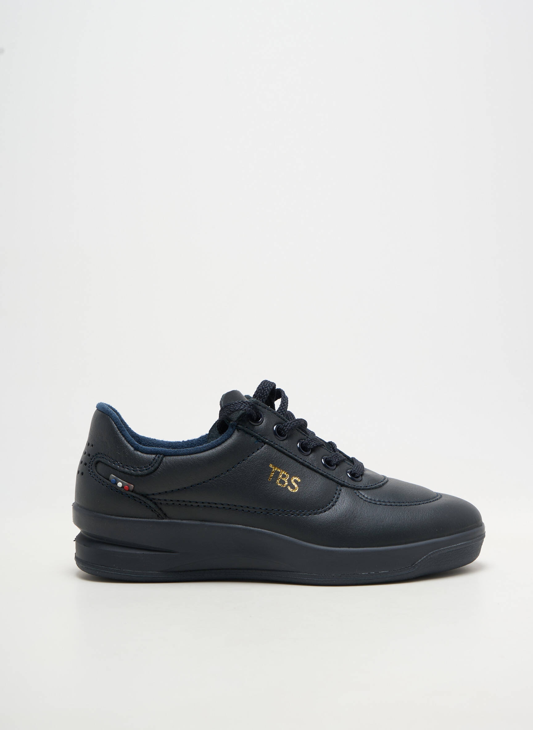 Adidași material neted vârf rotund negru TBS bărbat