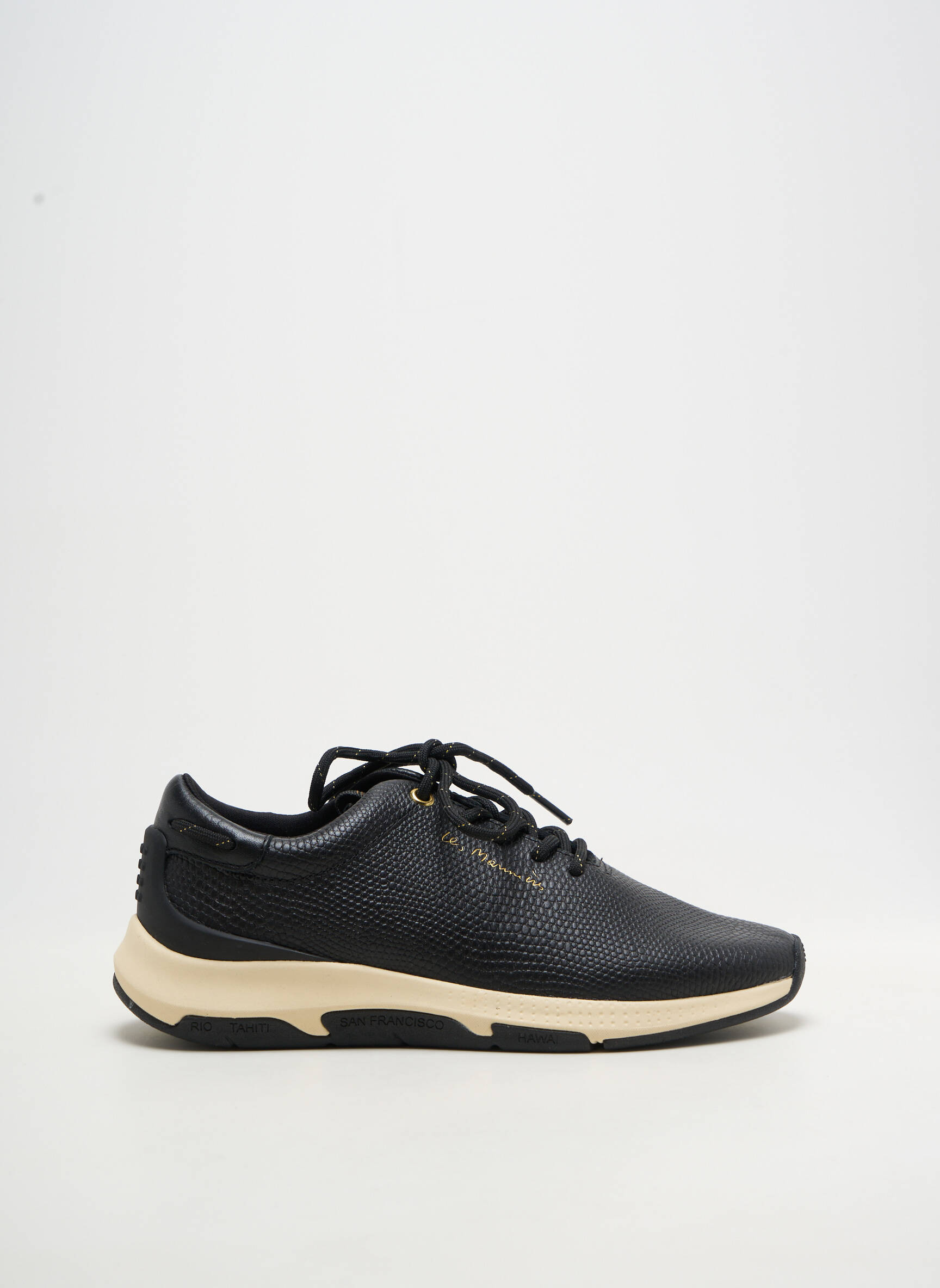 Adidași material neted toc plat până la 3 cm negru TBS femeie