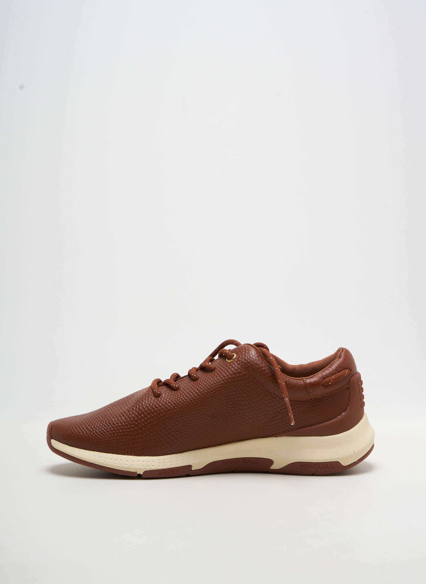 Adidași material neted toc plat până la 3 cm maro TBS femeie