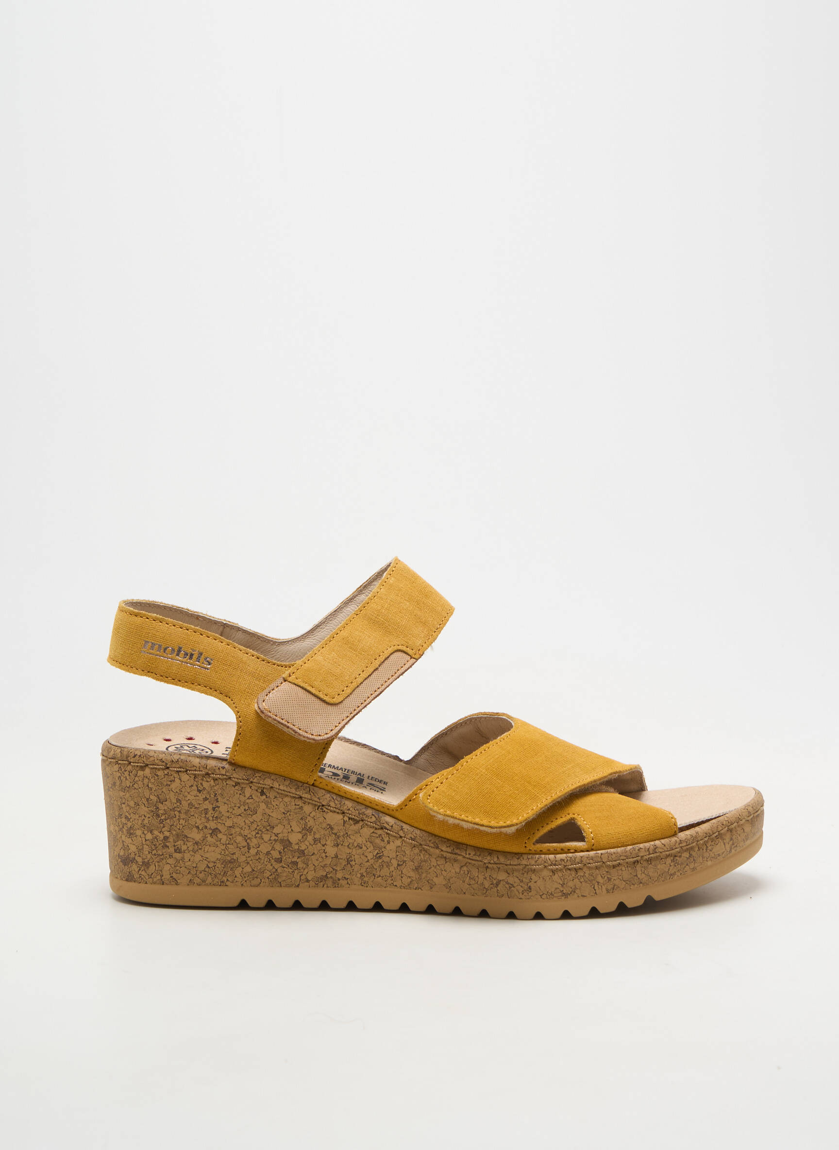 Sandale/pantofi decupați toc platformă toc de 4 la 6 cm galben MOBILS femeie