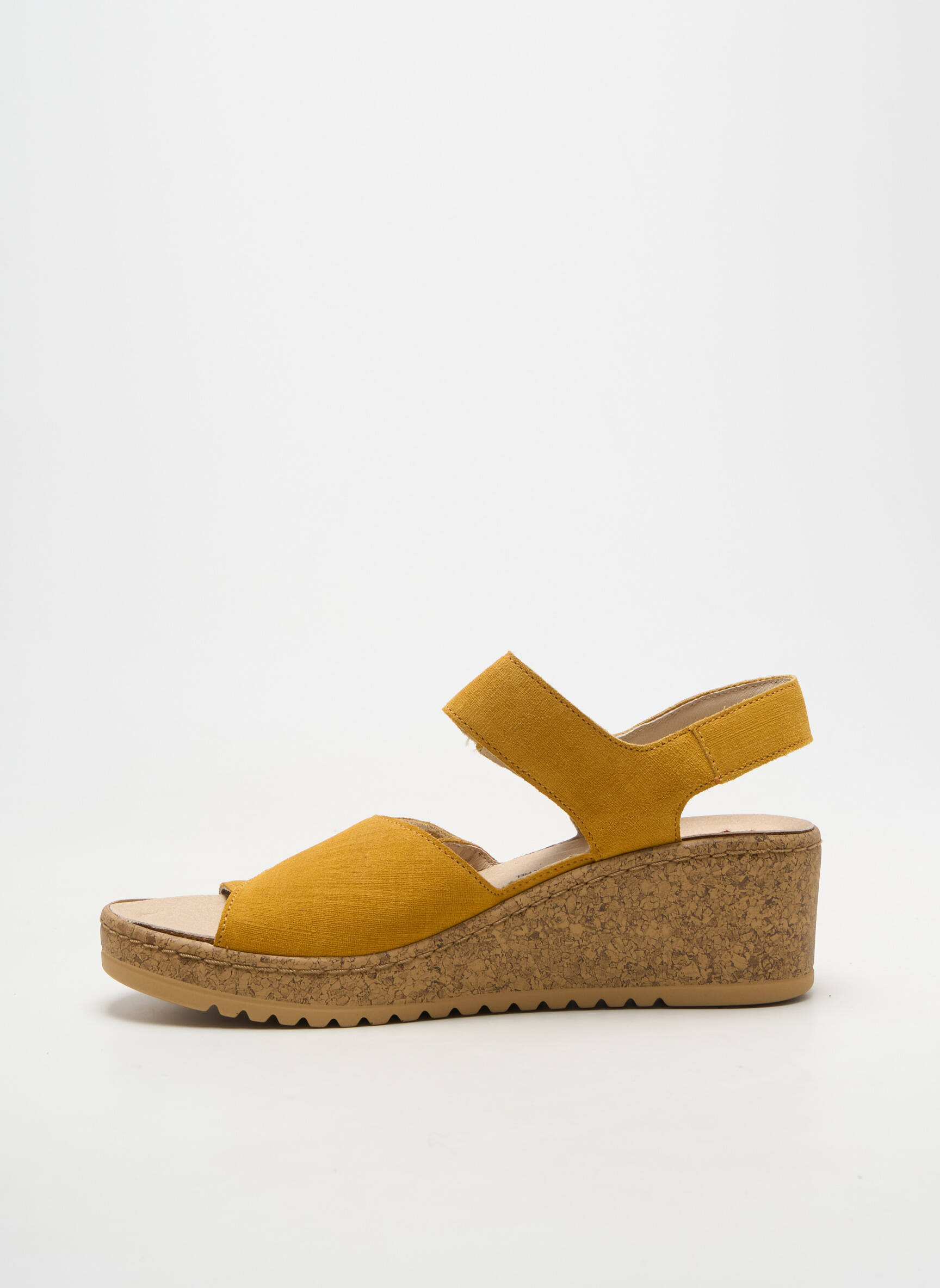 Sandale/pantofi decupați toc platformă toc de 4 la 6 cm galben MOBILS femeie