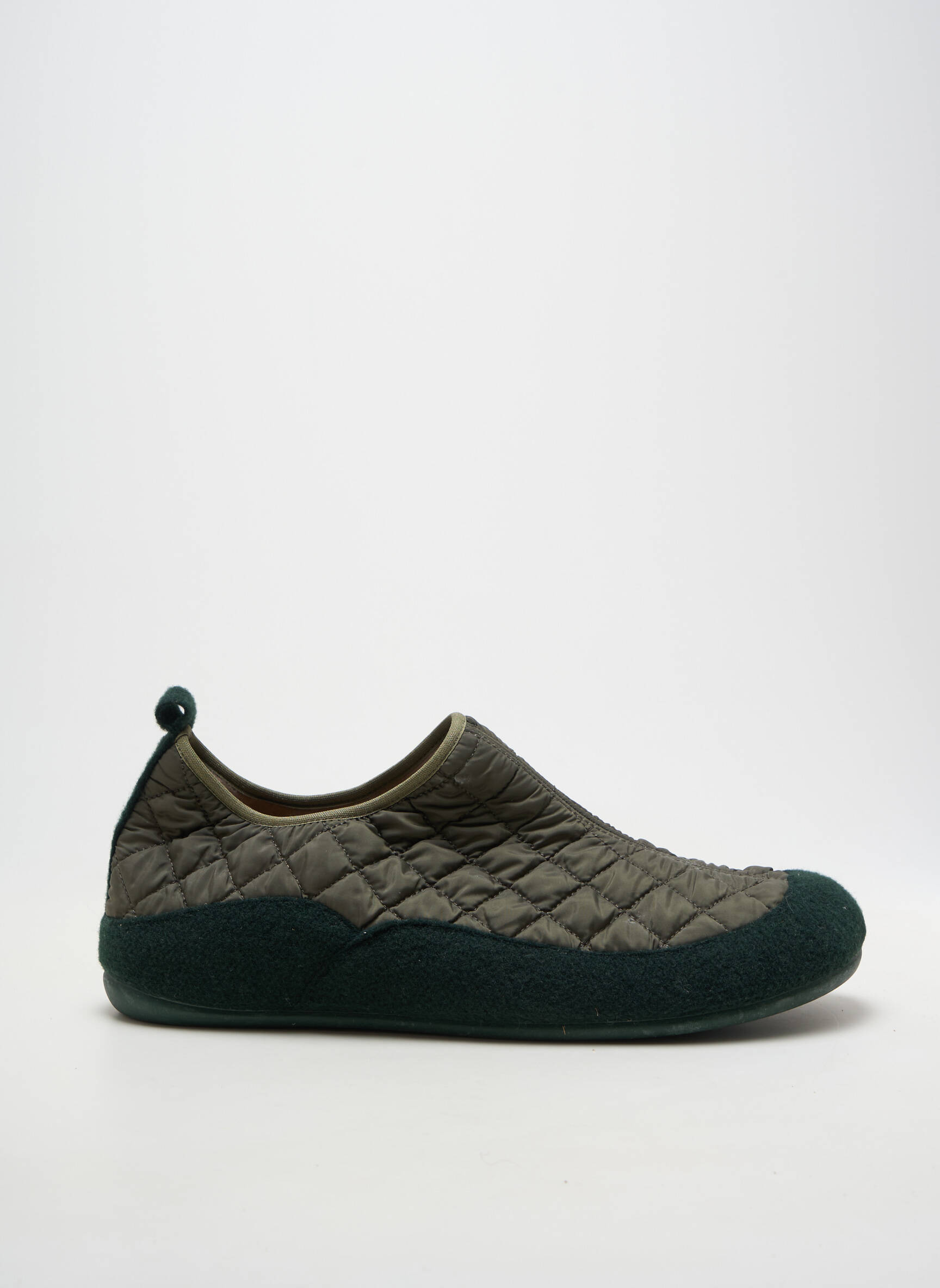 Papuci/pantofi de casă țesătură satinată vârf rotund verde CM CONFORT bărbat