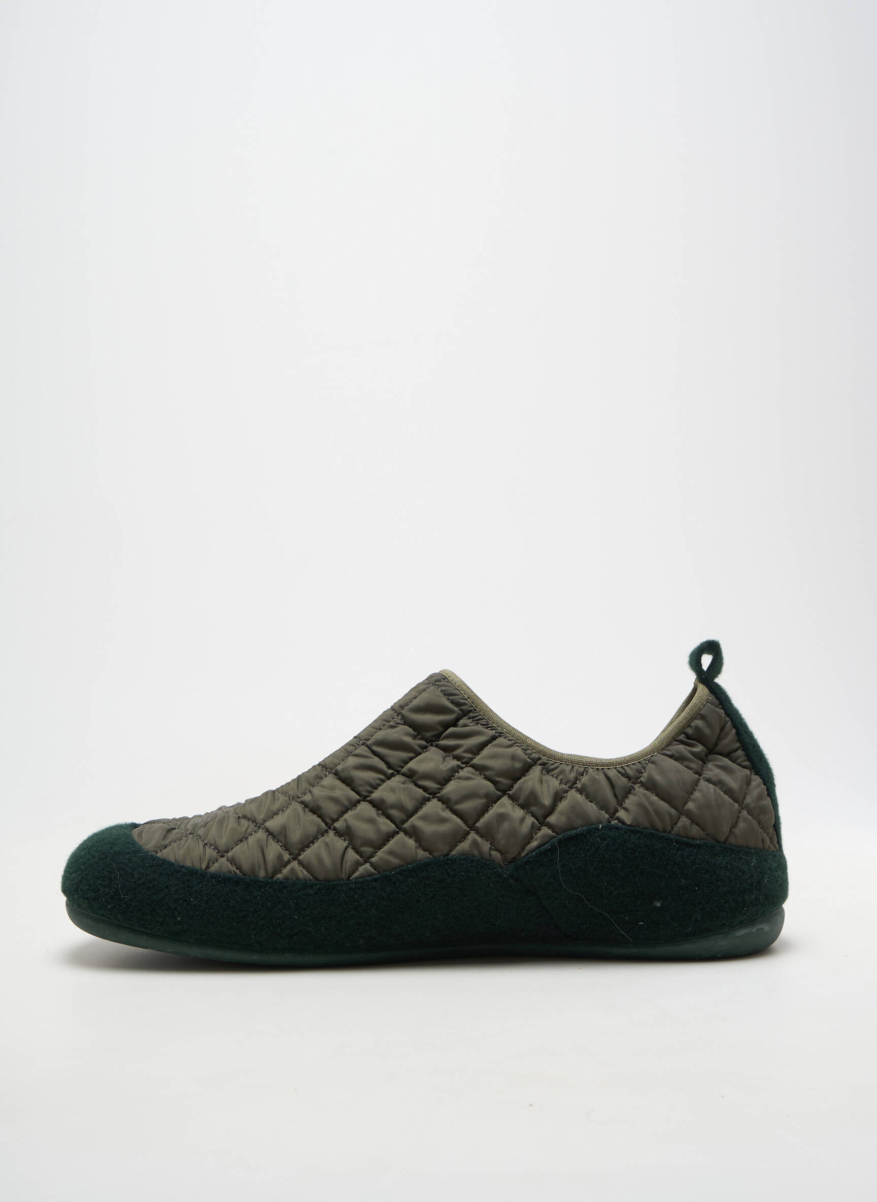 Papuci/pantofi de casă țesătură satinată vârf rotund verde CM CONFORT bărbat