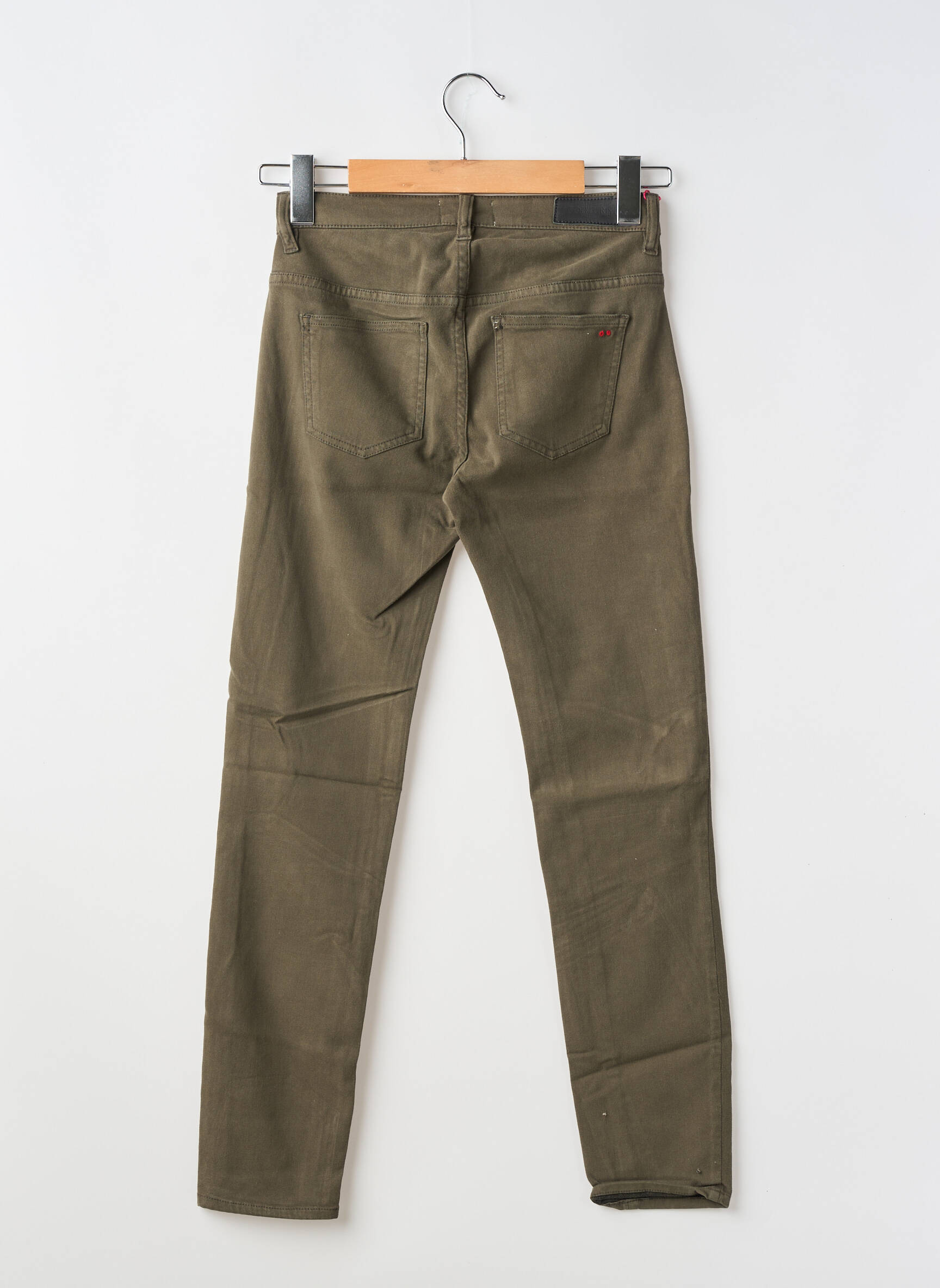 Pantalon slim țesătură poplin mărime normală verde COUTURIST femeie