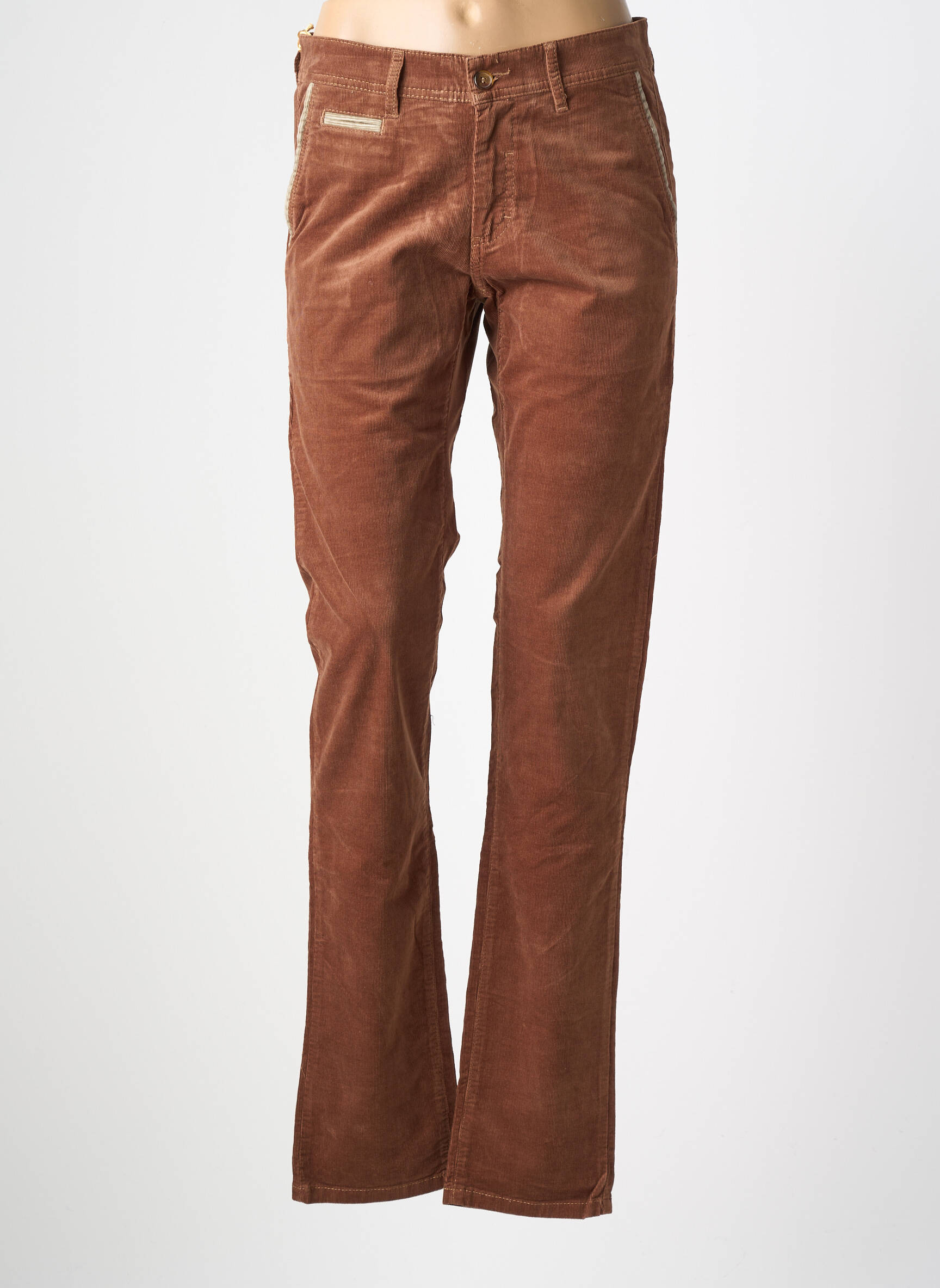 Pantalon chino elasticitate mărime normală maro COUTURIST femeie