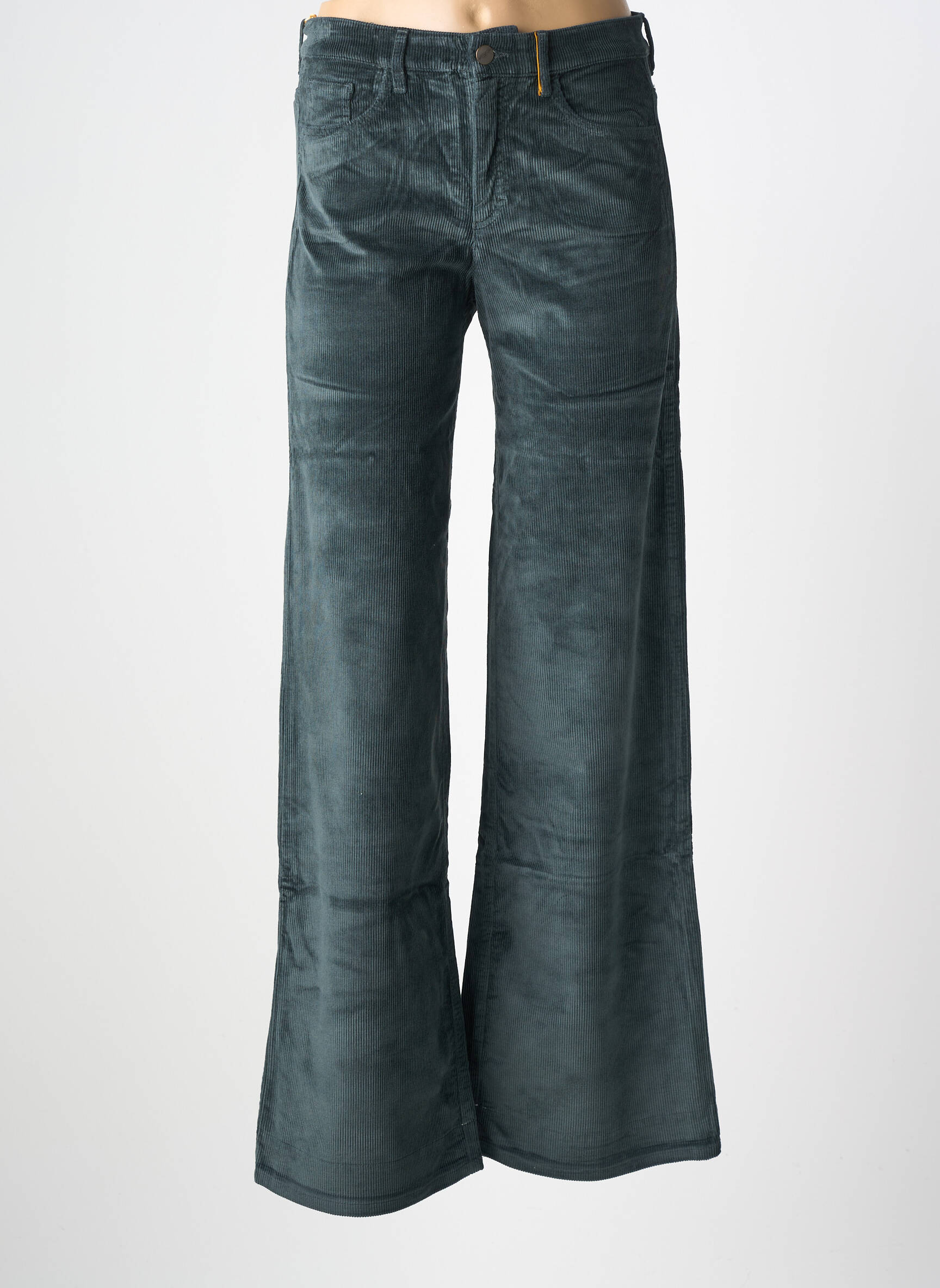 Pantalon evazat elasticitate talie înaltă verde COUTURIST femeie