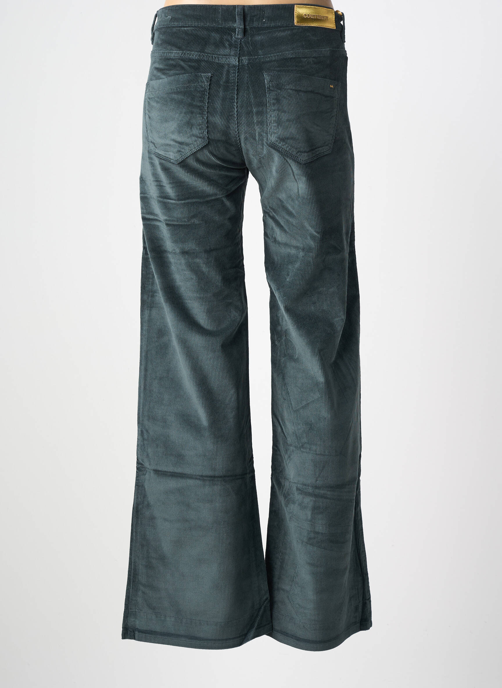 Pantalon evazat elasticitate talie înaltă verde COUTURIST femeie