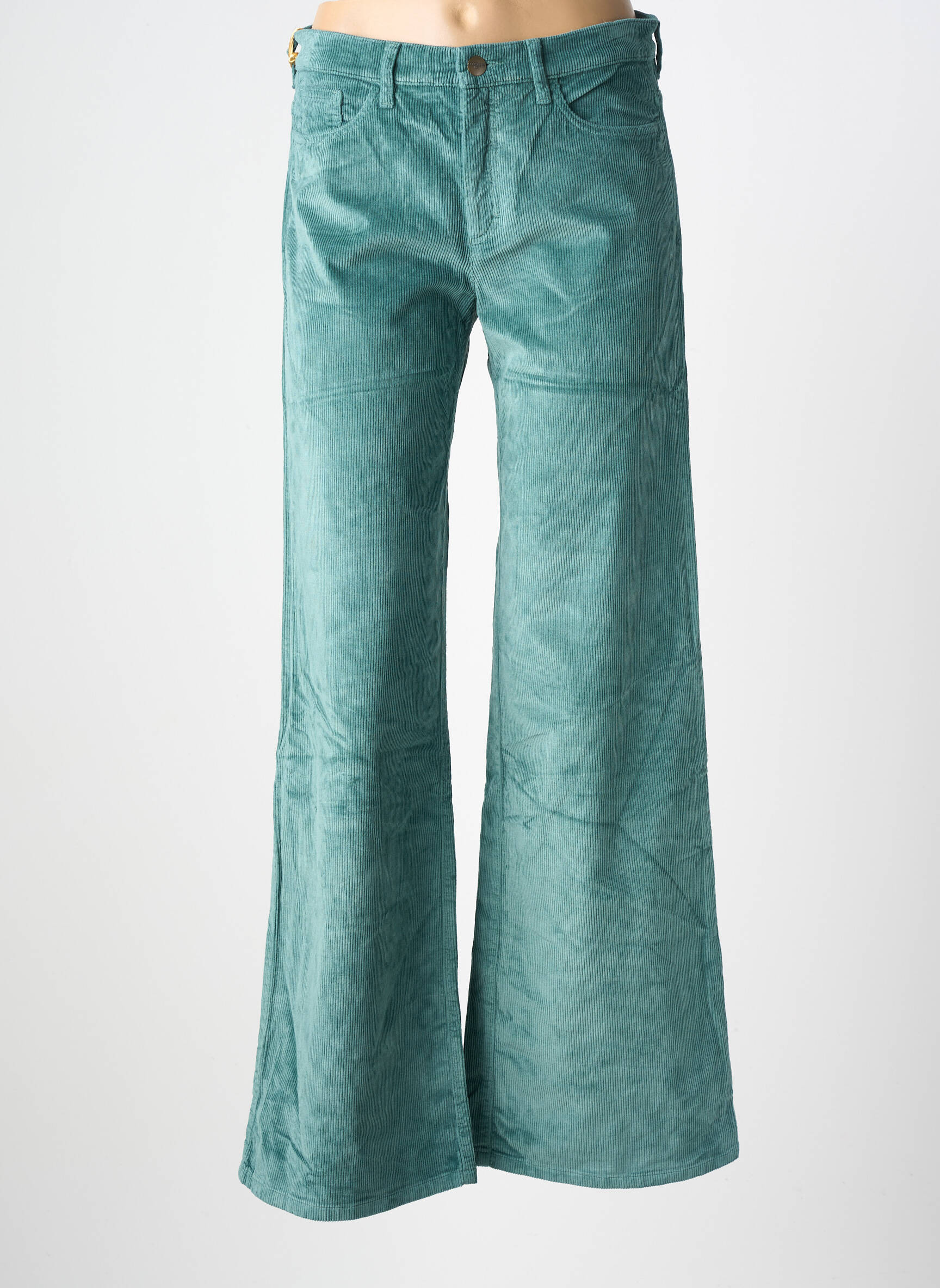 Pantalon evazat elasticitate mărime normală verde COUTURIST femeie