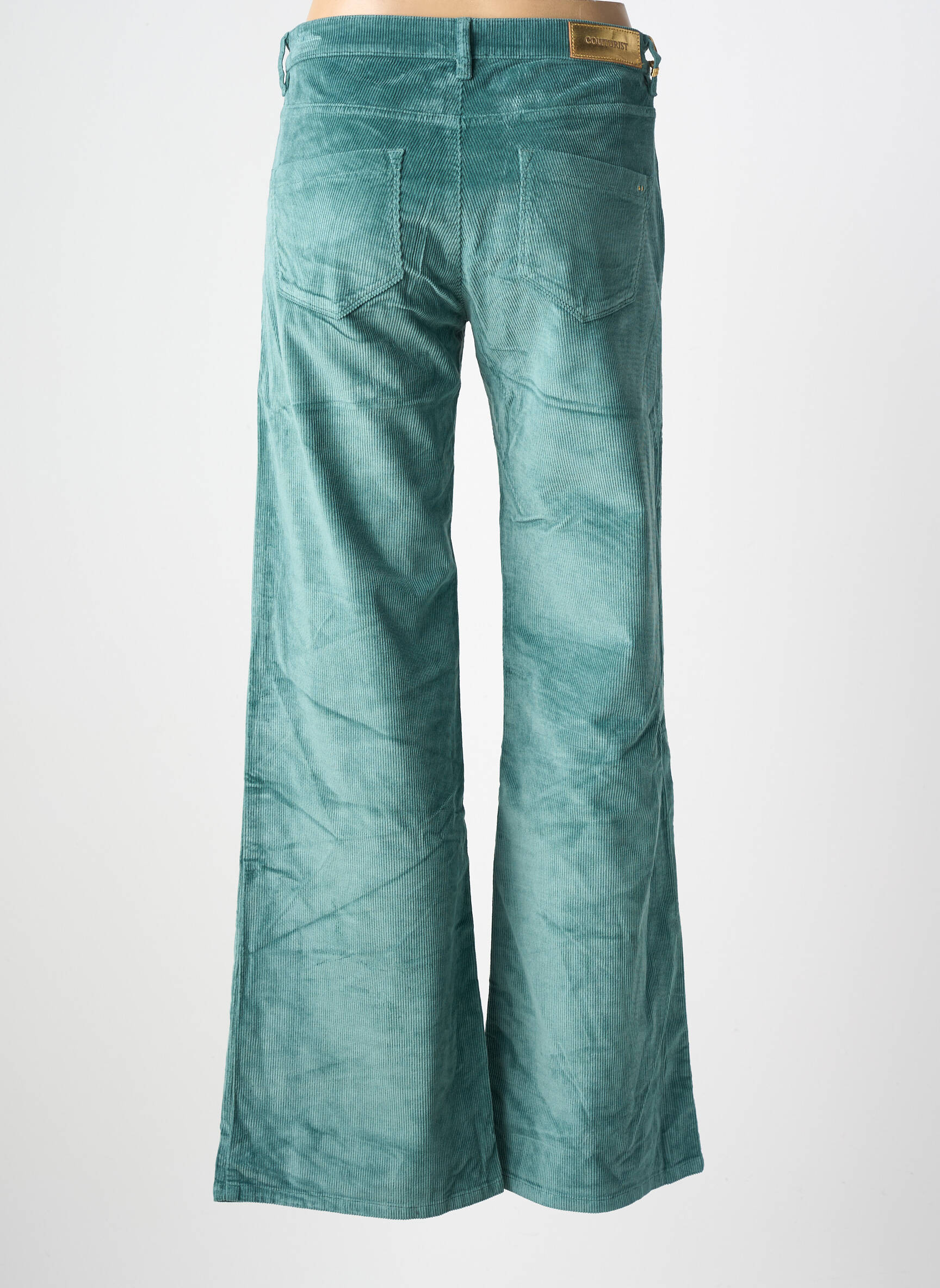 Pantalon evazat elasticitate mărime normală verde COUTURIST femeie