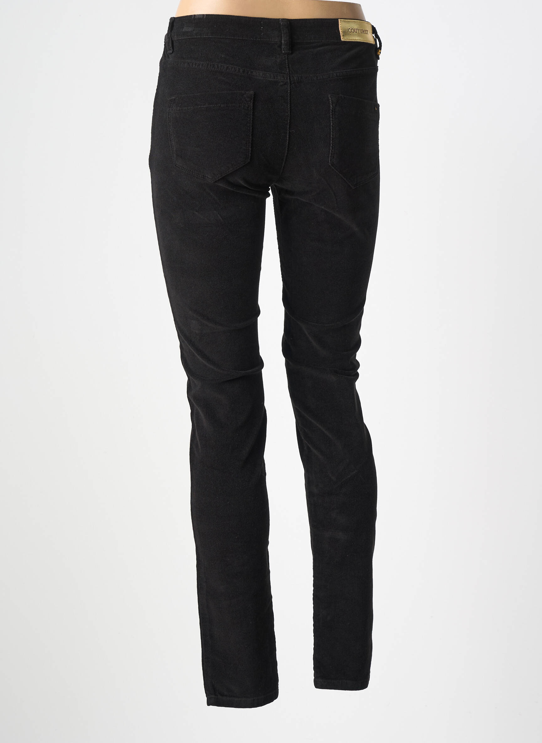 Pantalon slim elasticitate mărime normală negru COUTURIST femeie