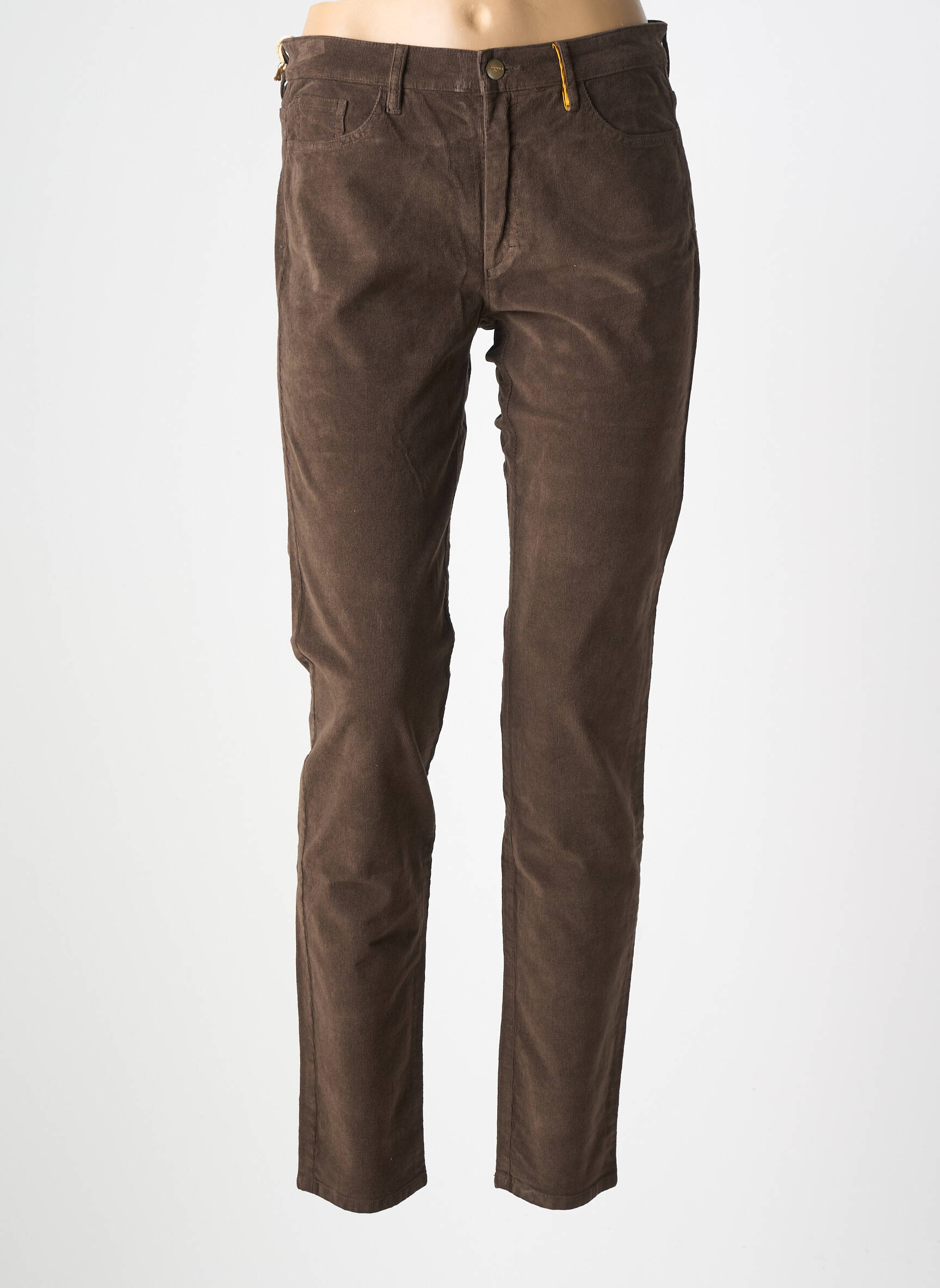Pantalon slim elasticitate mărime normală maro COUTURIST femeie