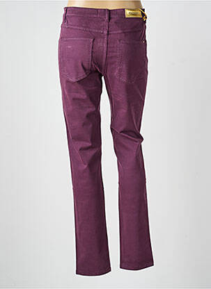 Pantalon drept închidere cu fermoar sub clapetă cu nasturi violet COUTURIST femeie
