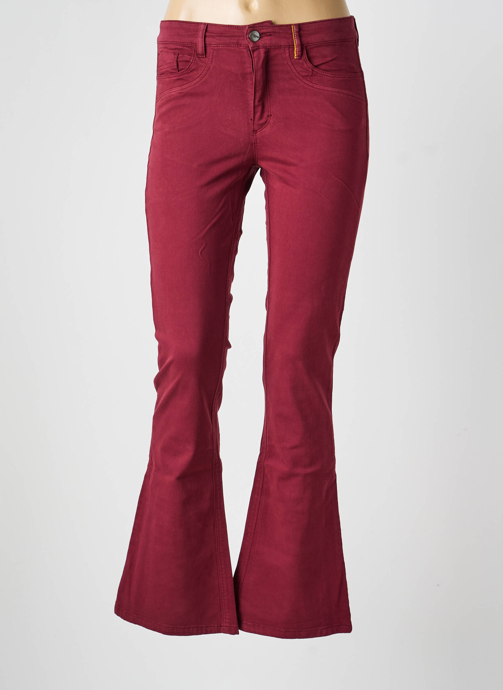 Pantalon evazat închidere cu fermoar sub clapetă cu nasturi violet COUTURIST femeie