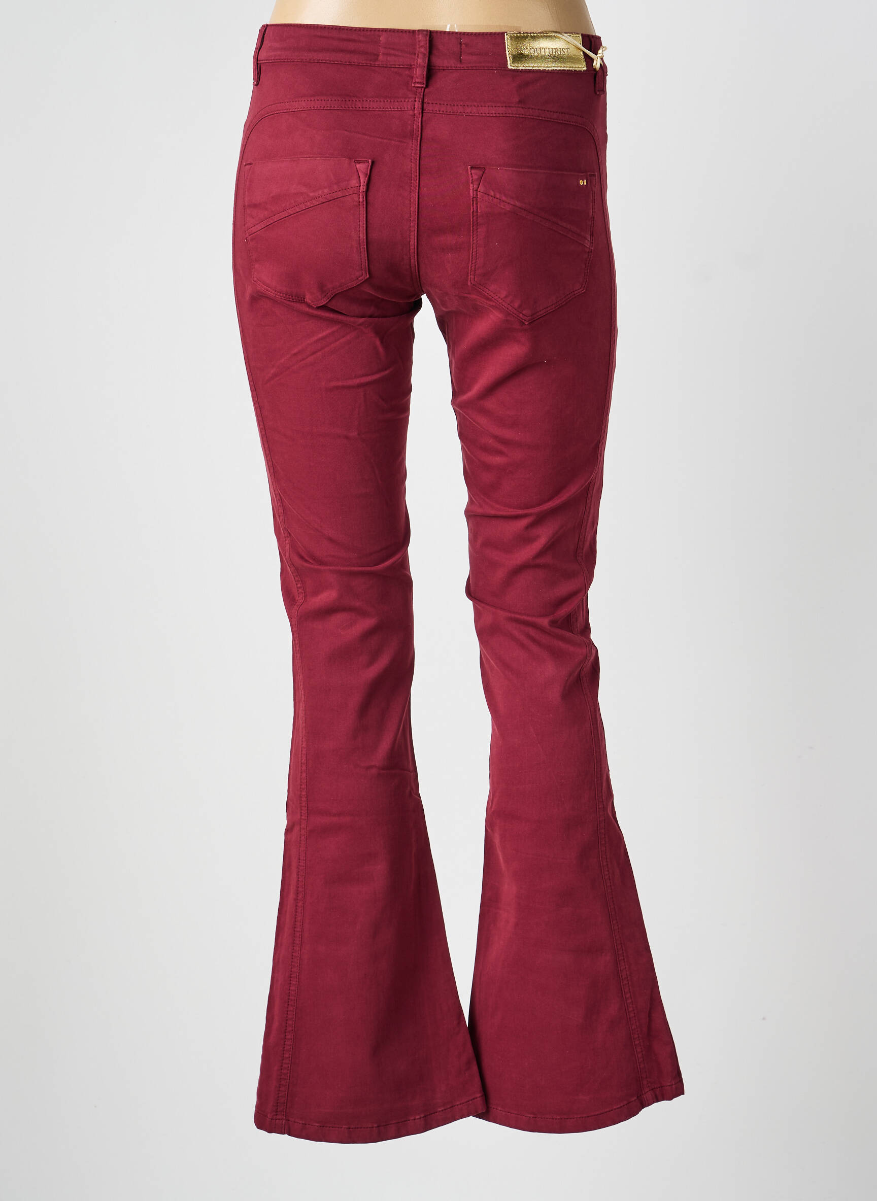 Pantalon evazat închidere cu fermoar sub clapetă cu nasturi violet COUTURIST femeie