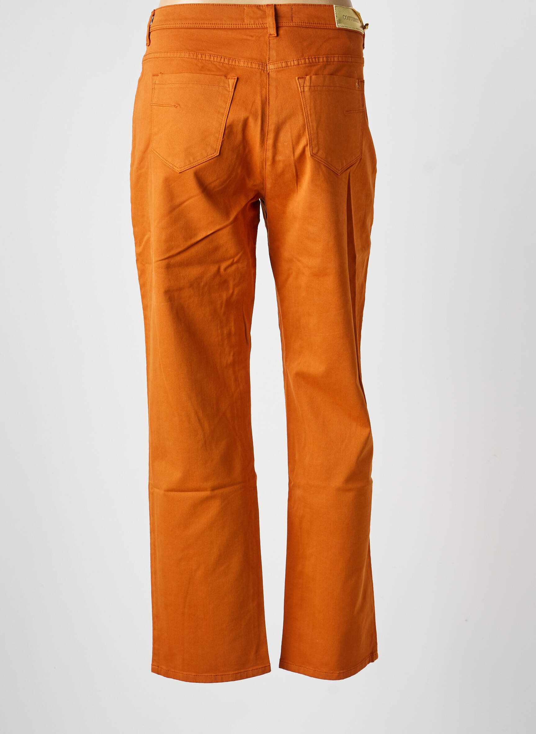 Pantalon slim buzunare portocalie COUTURIST femeie