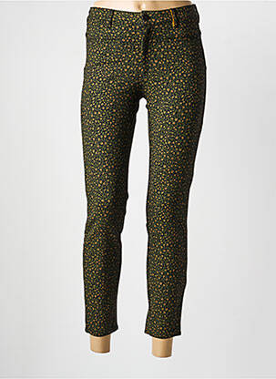 Pantalon 7/8 închidere cu fermoar sub clapetă cu nasturi verde COUTURIST femeie