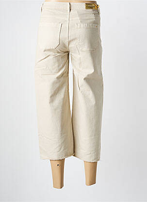 Pantalon 7/8 închidere cu fermoar sub clapetă cu nasturi bej COUTURIST femeie