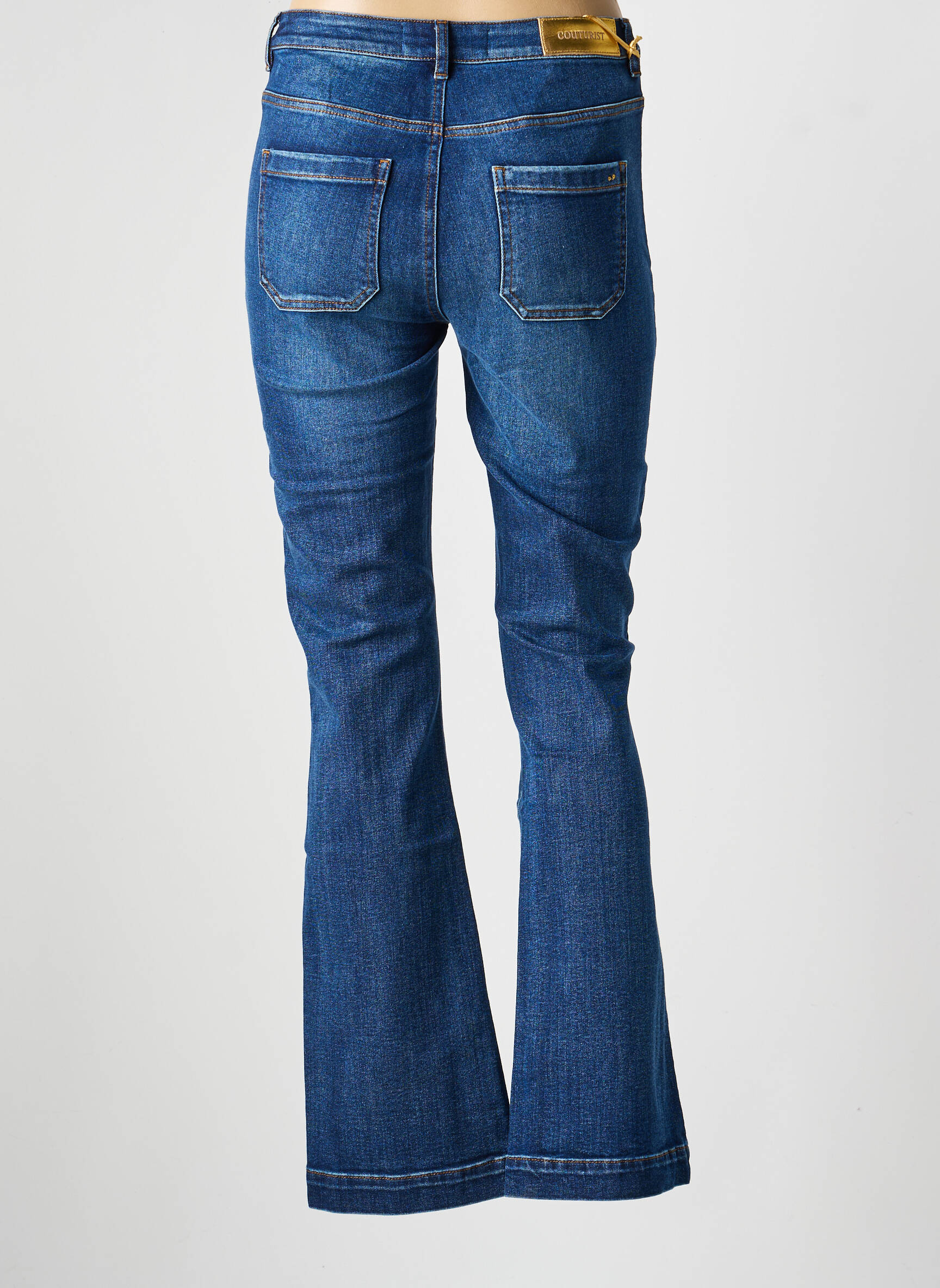 Blugi bootcut buzunare albastru COUTURIST femeie