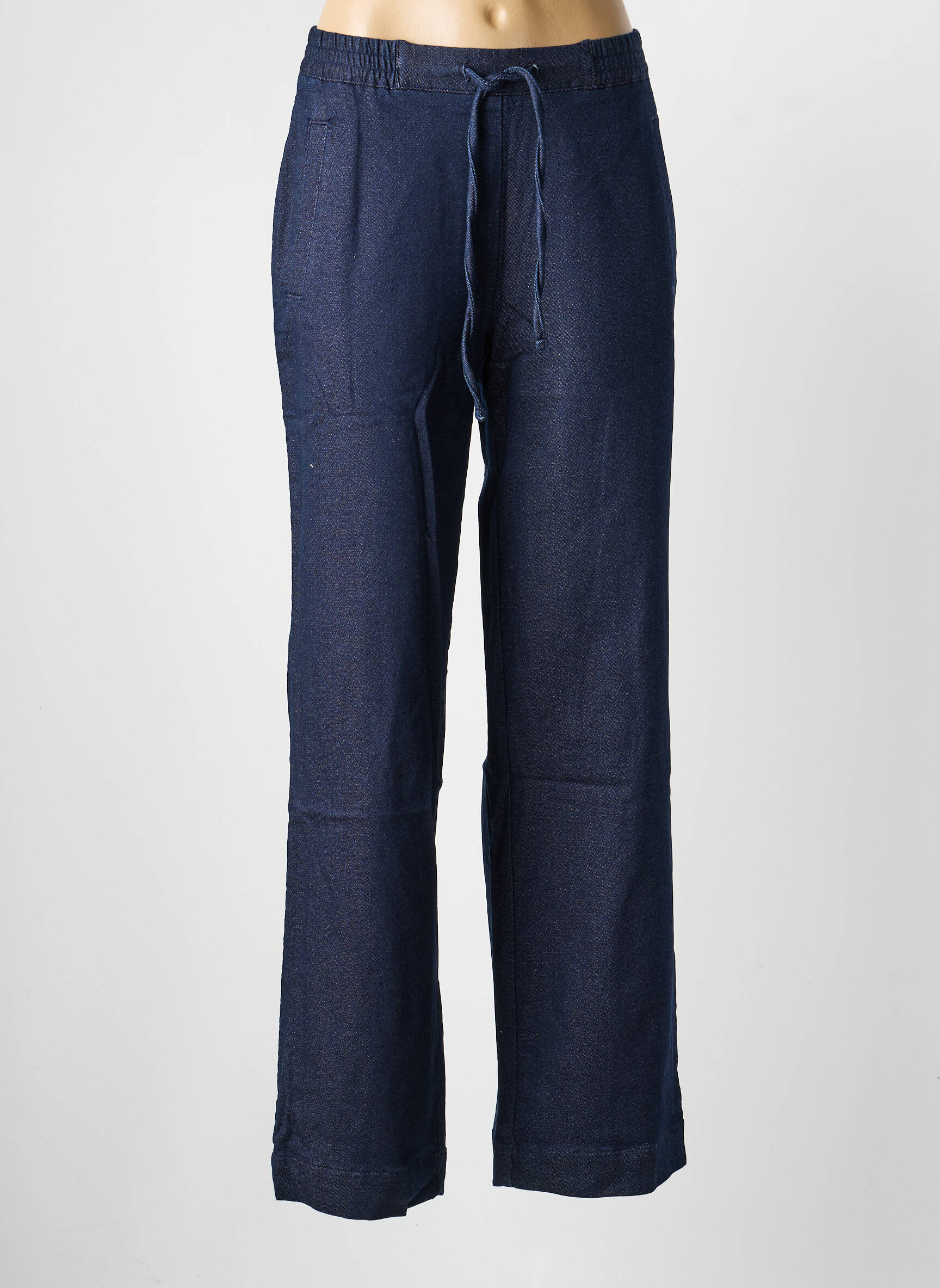 Pantalon drept talie elastică albastru COUTURIST femeie