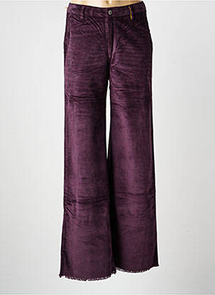 Pantalon drept închidere cu fermoar sub clapetă cu nasturi mărime normală violet COUTURIST femeie