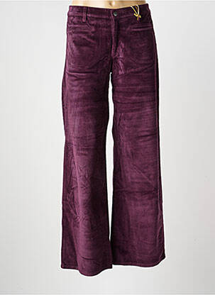 Pantalon drept închidere cu fermoar sub clapetă cu nasturi mărime normală violet COUTURIST femeie