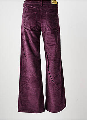 Pantalon drept închidere cu fermoar sub clapetă cu nasturi mărime normală violet COUTURIST femeie