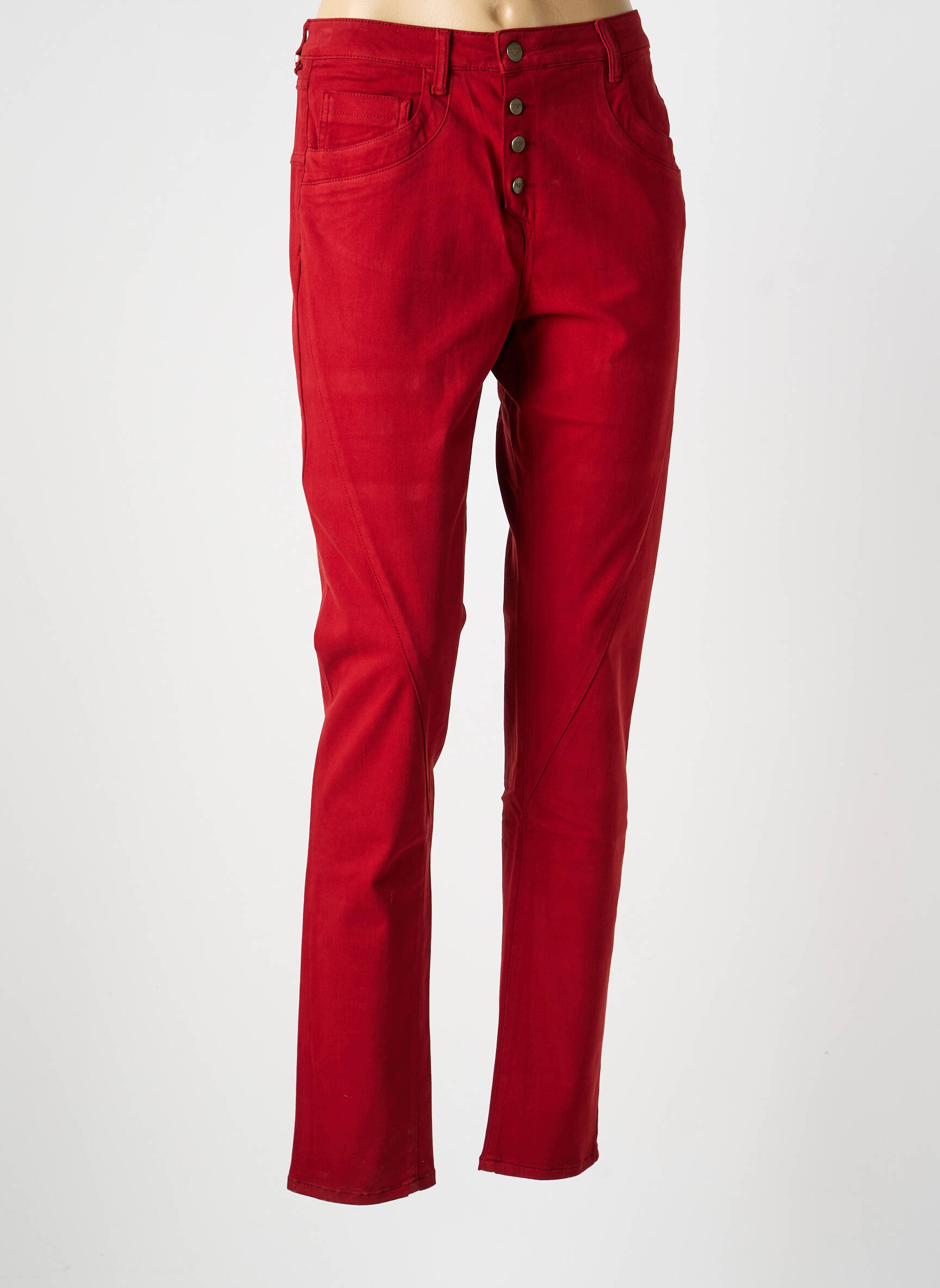 Pantalon slim elasticitate mărime normală roșu COUTURIST femeie