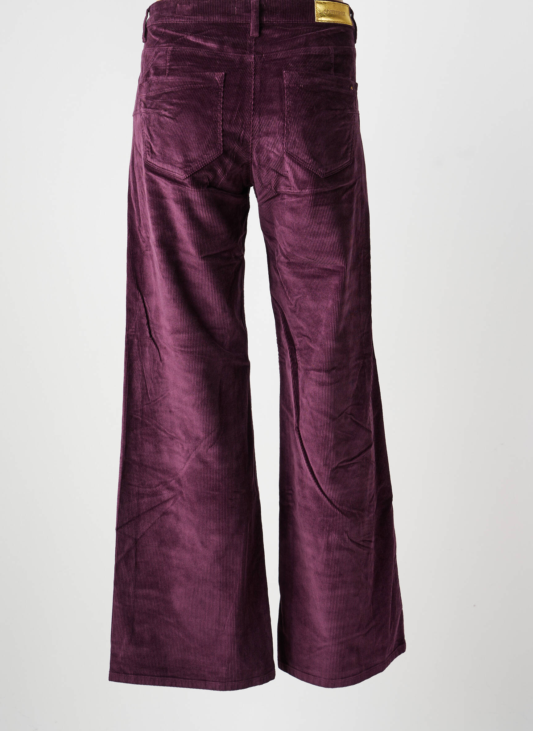 Pantalon drept închidere cu fermoar sub clapetă cu nasturi mărime normală violet COUTURIST femeie