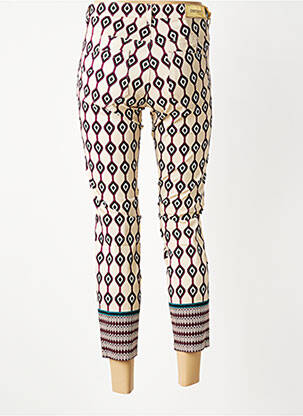 Pantalon 7/8 talie înaltă talie înaltă bej COUTURIST femeie