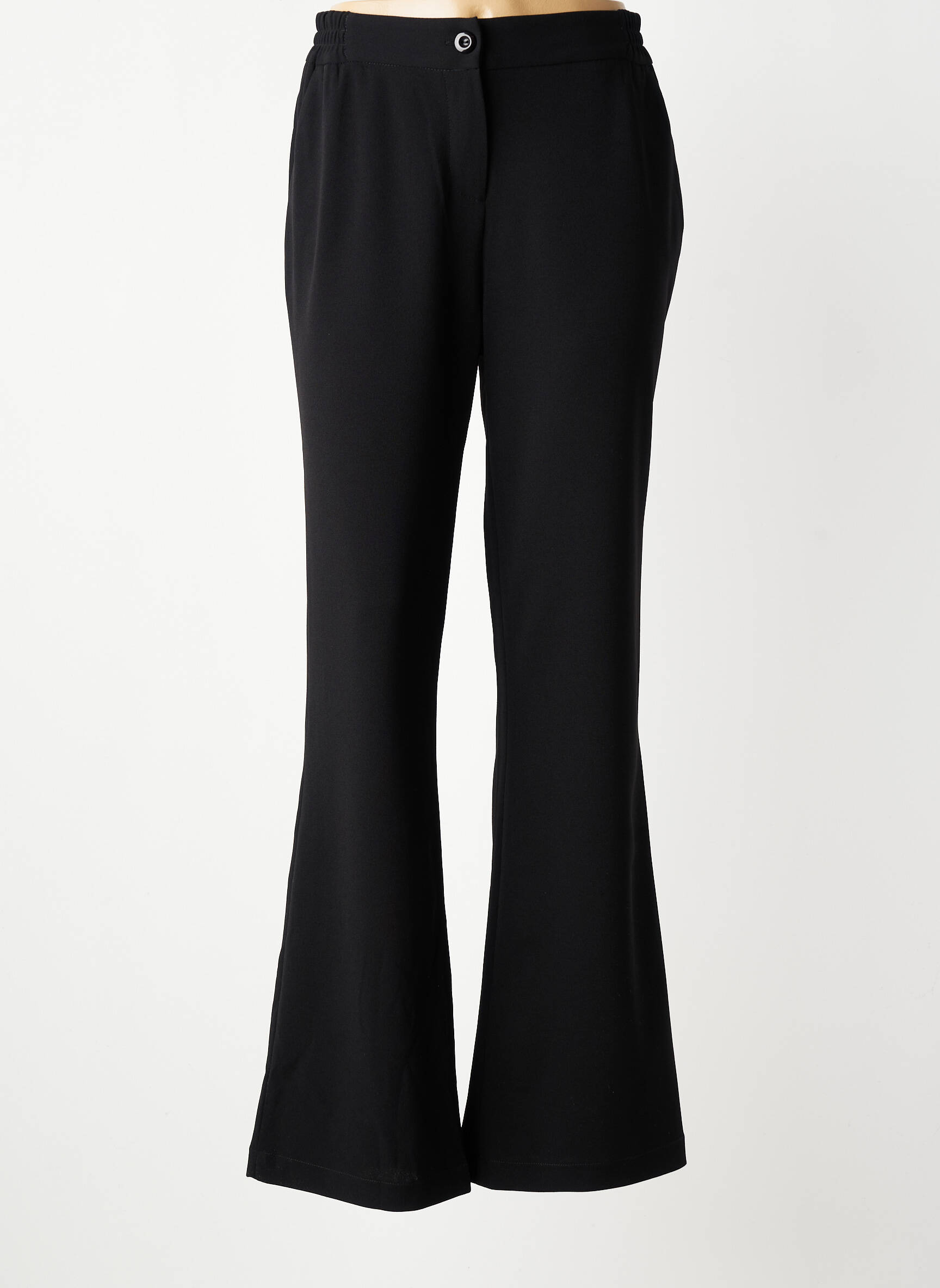 Pantalon evazat talie elastică mărime normală negru COUTURIST femeie